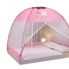 OEM - MOSQUITERO PLEGABLE PARA CAMA 2PLAZAS ROSADO