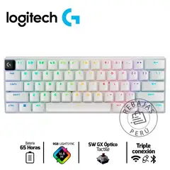 LOGITECH - PRO X 60 - Teclado Inalámbrico RGB 65 Hrs Compacto - Blanco