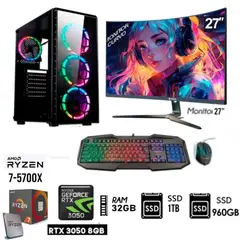 AMD - Computadora PC Gamer RYZEN 7 5700X Ram 32GB SSD-M.2 1TB+SSD 960GB RTX 3050 8GB
