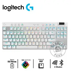 LOGITECH - PRO X TKL - Teclado Mecánico Inalámbrico RGB Gaming Blanco