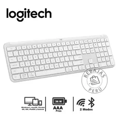 LOGITECH - Signature Slim K950 Teclado Inalámbrico Silencioso BT Blanco