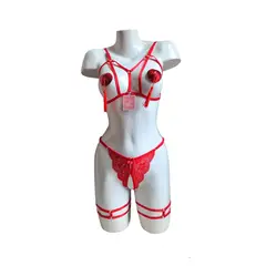 GENERICO - LENCERIA DE ENCAJE ARNES PORTALIGAS SEXY CON PEzONERA