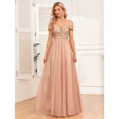 GENERICO - VESTIDO NUDE DE FIESTA