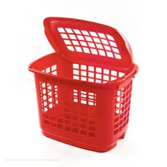 POLINPLAST - Cesto Dubai Grande Resistente Con Tapa Para Ropa