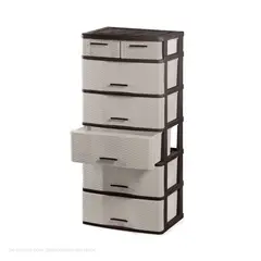 POLINPLAST - Cómoda Comodina Mimbre Ratán N° 6 Con Gran Capacidad