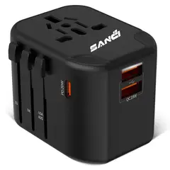 SANC - Adaptador de viaje universal enchufe de viaje para más de 200 países