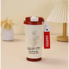 GENERICO - Termo Vasos Para Tomar Café Color Rojo con Crema