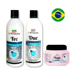 LA BRASILIANA - Kit Shampoo TRE + Reacondicionador + Mascara Magic 250g