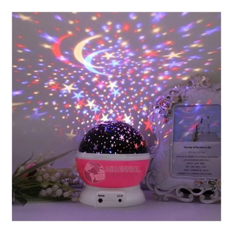 Lámpara Proyector de Estrella y Luna Giratorio para Niña