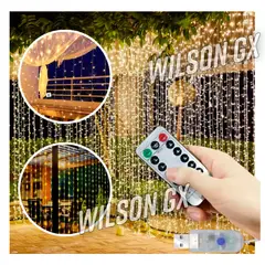 GENERICO - Luces Led Cortina 3 x 3m con Control Remoto Tira Luz Pared