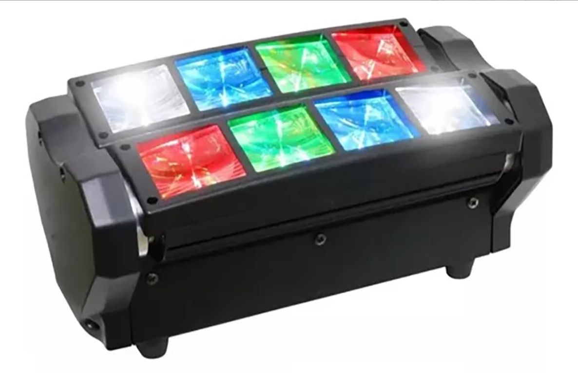Cabeza Movil Led Spider Beam Rgbw Dmx 8x3w Luz Disco