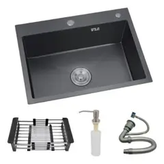 LABALAOS - Lavaplatos Para Cocina 55x45 Con Rejilla Y Dispensador