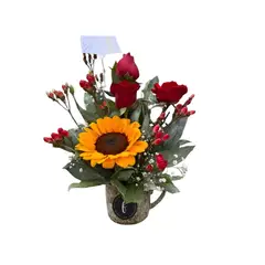 FLORISTERI - Taza de cerámica con flores naturales