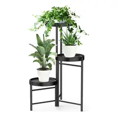 ANYHOGAR - Set Organizador 3 Pedestal Porta Macetero Desmontable Metal