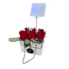 FLORISTERI - Box Deluxe Blanco con 6 Rosas Premium Naturales