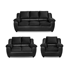 GENERICO - Juego de Sala Riveli 3-2-1 Negro