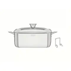 TRAMONTINA - Cacerola Cuadrada 4 L Grano - Acero Inoxidable