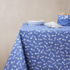 CASIOPIA - Mantel antimanchas rectangular 8 sillas ASIA AZUL