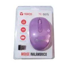 TEROS - MouseINALAMBRICO TE5075P, Color Lila, 1600 DPI