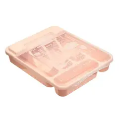 REY PLAST - Organizador de Cubiertos Fast Cover Compacto Rosa