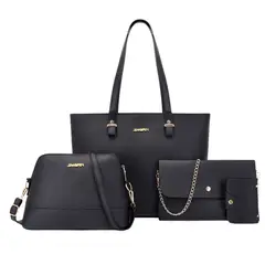 GENERICO - Set 4 en 1: bolso, cartera, sobre y tarjetero de cuero vegano WSTB-011