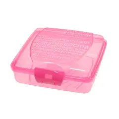 REY PLAST - Organizador portátil cuadrado 570ML práctico Rosa