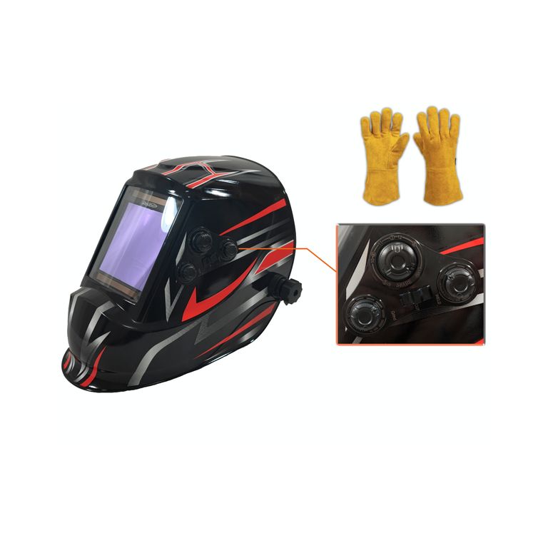 CARETAS PARA SOLDAR FOTOSENSIBLE WH10093-4A + guantes