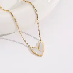 GENERICO - Collar corazón elegante estilo vintage dorado + cajita San Valentín