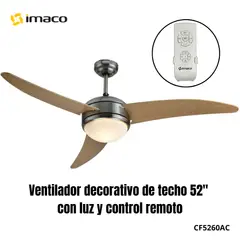 IMACO - Ventilador de techo 52 con luz y control remoto CF5260AC