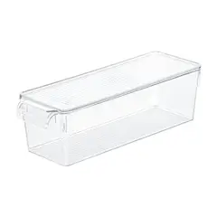 REY PLAST - Smart Box 2.3 L con Tapa, Organizador Transparente
