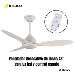 IMACO - Ventilador de techo 48 con luz led y control remoto CF4835DC