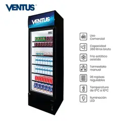 VENTUS - Visicooler LG-360LED de 1 Puerta 360 Litros