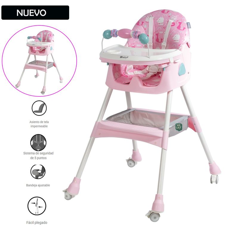 Nueva Silla de Comer con Mecedora DALI Fucsia