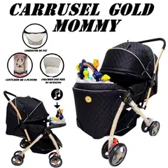 GENERICO - Coche de Paseo Bandeja Didactica Musical Gold Mommy - Negro