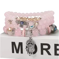 KAST PE - Pack de 4 pulseras mujer modelo Palma Rosado