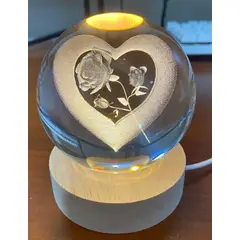 GENERICO - Adorno Lampara de Mesa Esfera 3D Amor Dia De La Madre - Luz Cálida