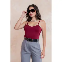 GENERICO - Top Básico Mujer Ayla Color Beige Estacion 108