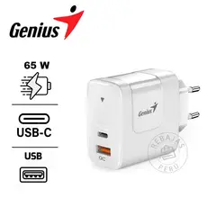 GENIUS GX - Cargador Genius PD-65AC 65W - Carga Rápida USB-C & USB-A