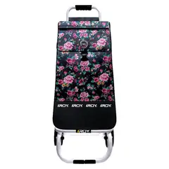 ROY - Carrito Mini Estructura Plegable Bolso Floral Negro