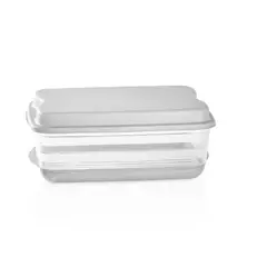 VIP AHMET - Contenedor de almacenamiento con colador blanco transparente