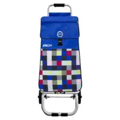 ROY - Carrito Candy Estructura Fija Bolso Cuadrillé Colorido Azul