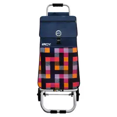ROY - Carrito Candy Estructura Fija Bolso Cuadrillé Azul Oscuro