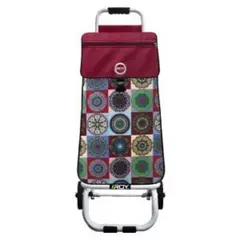 ROY - Carrito Jumbo Estructura Plegable Bolso Mándalas Vino