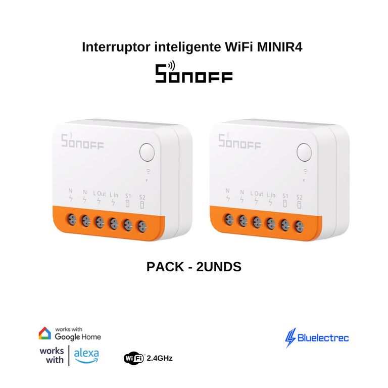 Interruptor inteligente WiFi MINIR4 - Pack 2 unds
