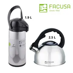 FACUSA - Termo con Dispensador y Tetera Acero Inoxidable