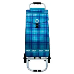 ROY - Carrito Señorita Full Estructura Fija Diseño Escocés Celeste