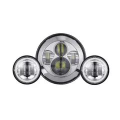 GENERICO - Faros Led Proyector 7″ + 2 Faros Led Blanco 4.5″