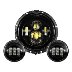 GENERICO - Faros Led Proyector 7″ Negro con 2 Faros Led 4.5inch