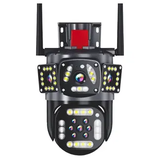 SEISA - Cámara de Seguridad Wifi Triple Lente Full HD 360º Zoom y Sirena IPC-SY10