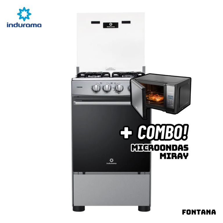 COCINA DE PIE A GAS 4 HORNILLAS - FONTANA + MICROONDAS MIRAY HMM-20N